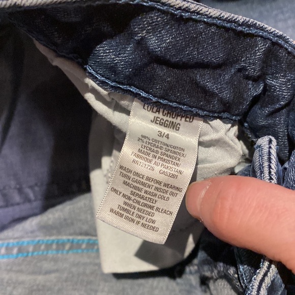 Aeropostale Lola Cropped Jegging Blue Jean Denim Zipper Fly Pockets Size 3 / 4 - Picture 4 of 7